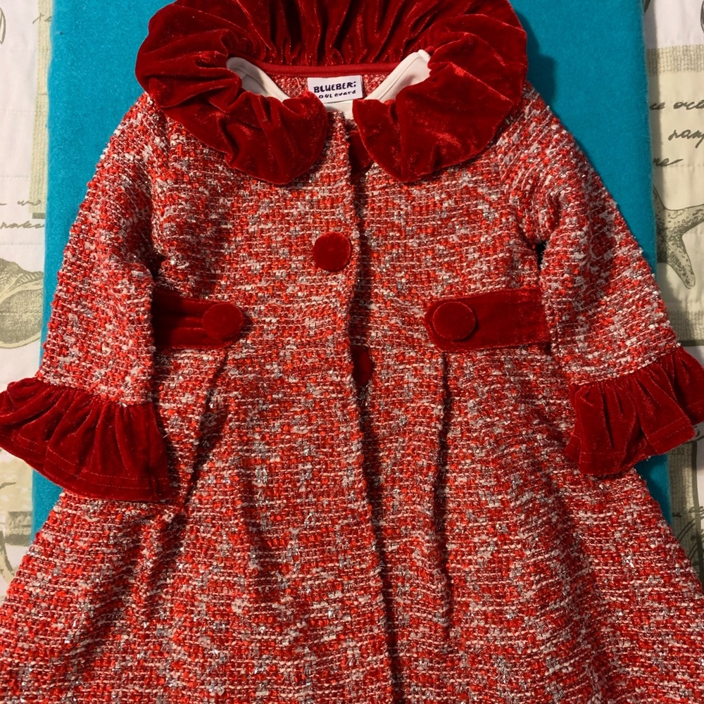 Little girls 2-Piece tweed coat and dress set.
